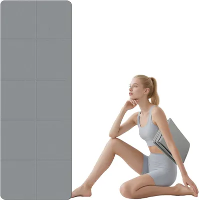 Immagine prodotto di Tappetino da yoga pieghevole, realizzato in materiale TPE, dimensioni 183x61 cm, spessore 5 mm, antiscivolo, ideale per Pilates