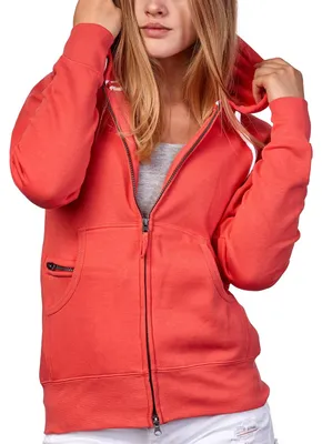 Produktbild von Mivaro Damen Sweatjacke mit Kapuze und Kängurutasche mit Reißverschlusstäschchen aus Baumwolle innen weich gefüttert Regular Fit Hoodie für Freizeit Arbeit und Alltag in vielen Farben