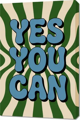 Produktbild von Bild 60x90cm Motivationsaffirmation Retro Vintage Für Wohnzimmer Yes You Can