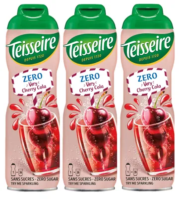Produktbild von Teisseire Sirup Zero Very Kirsch Cola 600ml für Cocktails (3er Pack)