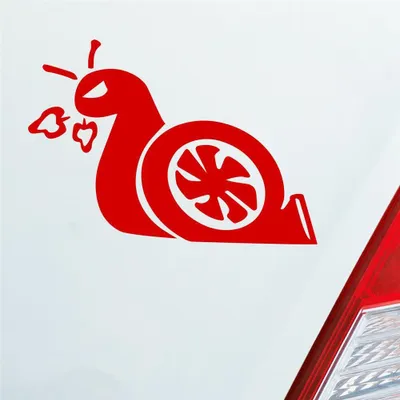 Produktbild von Auto Aufkleber Turboschnecke Schnecke Rennschnecke Race 12x8,5 cm Rot Sticker Heckscheibenaufkleber