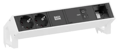 Obrázek produktu pro Bachmann DESK2, 2x zásuvka CEE7/3, 1x USB-C/C, 100W, 1x kabel CM, 1,0 m, barva RAL9010