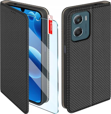 Obrázok produktu pre Puzdro Magnet na telefón Motorola G06 | G06 Power, čierne, s uzáverom + ochranné sklo 9H