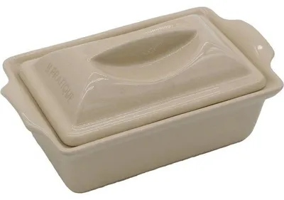Produktbild von Terrine aus Keramik, Modell "Le Prachte", 600 ml, 21 cm, speziell für Pasteten und Foie Gras, mit integriertem Pressmechanismus, französische Herstellung