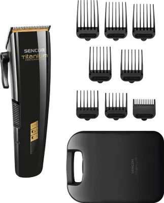 Produktbild von SENCOR SHP 8400BK Zastřihovač vlasů, technologie Direct Drive umožňuje přímé napájení ze síťové zásuvky při nabíjení, 8 výměnných výškových nástavců, doba provozu 1 hodina
