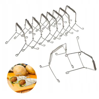 Produktbild von 10 Rouladenklammern, Rouladenringe, Edelstahl, wiederverwendbar, Rouladenspieße, Kohlrollenklammern,zum Grillen und Kochen