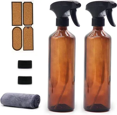 Produktbild von Glas-Sprühdosen für Gartenpflege und Sauberkeit - 2 Stück - braun - einfüllbar