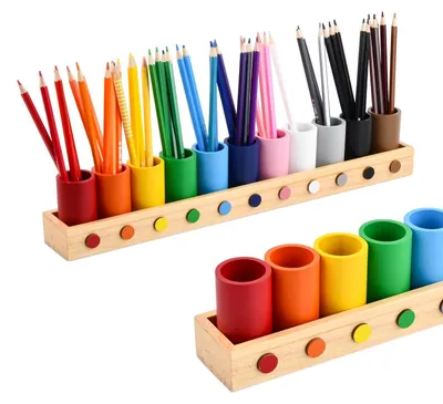 Image de Porte-stylo en bois avec grande capacité et 11 couleurs