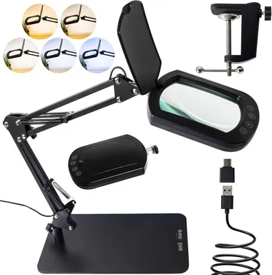 Obrázek produktu pro Stojanová lupová lampa 10×, obdélníková čočka