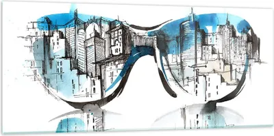 Produktbild von Bilder auf glas - Gläser Fenster Gebäude Wolkenkratzer - 120x50cm - Glasbilder - Wandbilder - Kunstdruck - Wanddekoration aus Glas - Glas Bilder - Wandbild auf Glas - GAB120x50-3040