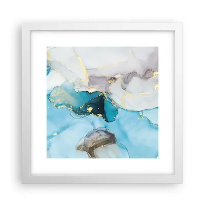 Produktbild von Gerahmtes Poster - Weißer Rahmen - Marmor Modern Blau - 30x30 cm - Wand Bild - Wanddeko - Wandbilder - Kunstposter - Wandposter - Bilderrahmen - Bilder - Kunstdruck - Wanddekoration - P2WAC30x30-4792