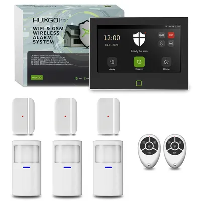 Immagine prodotto di Sistema di allarme HUXGO Wi-Fi GSM 4G HXA700 7" 3 sensori PIR + 3 sensori per porte, controllo tramite app