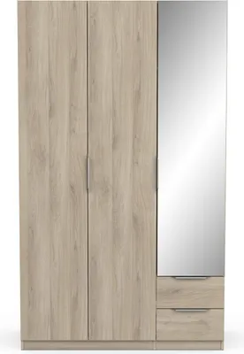 Zdjęcie produktu dla Szafa 3-drzwiowa Ghost z 2 szufladami i 1 lustrem - szer. 119,4 cm