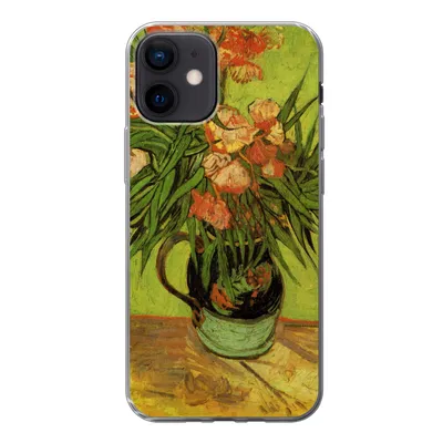 Produktbild von MuchoWow® Handyhülle Schutzhülle Hülle für iPhone 12 Stillleben Vase mit Oleander und Büchern - Vincent van Gogh Silikon Softcase Handy Hülle - Schutzhülle