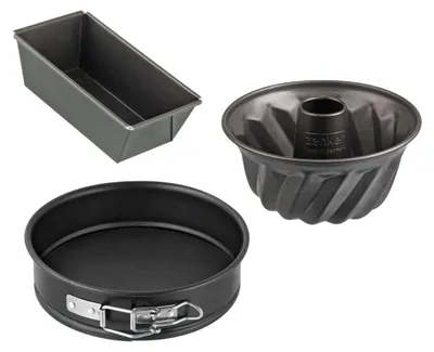 Produktbild von Zenker 9991850 Mini-Förmchen Set mit 3 Kuchenformen, Gugelhopfform, Springform,