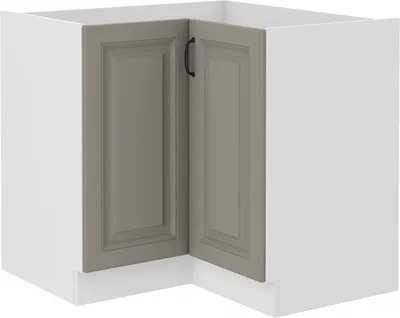 Obrázek produktu pro Dolní rohová skříňka SOPHIA - 90x90 cm, světle šedá / bílá
