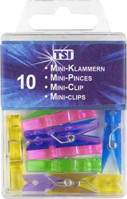 Produktbild von 10 Mini Klammern / Mini Clips / 35mm / transparent