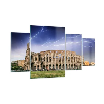 Produktbild von Bilder auf glas - Italien Architektur Kolosseum Tourismus - 160x90cm - Glasbilder - Wandbilder - Kunstdruck - Wanddekoration aus Glas - Glas Bilder - Wandbild auf Glas - GDL160x90-2505