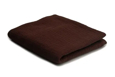 Immagine prodotto di Tessuto mussola di cotone doppia garza, doppio garza marrone scuro 50 x 130 cm