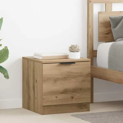 Produktbild von vidaXL Bettschrank 2 stk. Artisan-Eiche 40 x 39 x 40 cm Holzwerkstoff