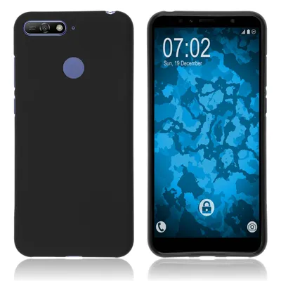 Produktbild von PhoneNatic Case kompatibel mit Huawei Y6 (2018) - schwarz Silikon Hülle matt Cover