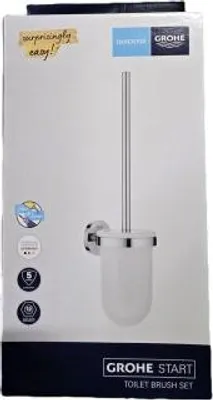 Image de Grohe QuickFix Start - Brosse à WC pour montage mural, avec support, verre/chrome