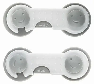 Productafbeelding van 2x Kinderslot voor laden, kastslot, vergrendeling, grijs, 9 cm, Akuku