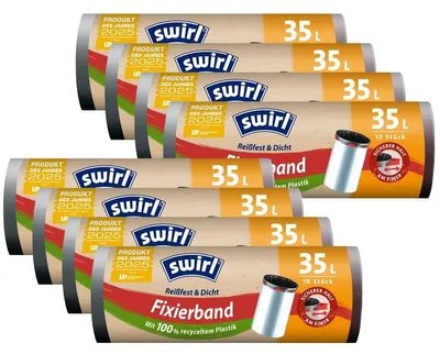 Produktbild von 8x Swirl Fixierband Müllbeutel 35L (10 stk./Rolle)