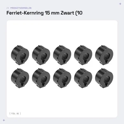 Produktbild von Ferrokerntransformatorring, 15 mm, schwarz (10 Stück)