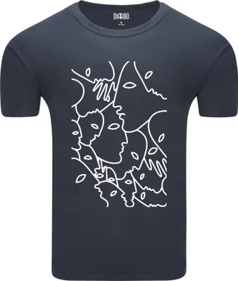 Zdjęcie produktu dla T-shirt męski Diarbo z abstrakcyjnym nadrukiem you with many faces ciemnoszary rozmiar XXL
