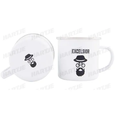 Produktbild von Excelsior Excelsior Emaille Becher 300Ml Weiss/Chromrand