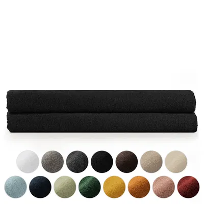 Image de Blumtal Premium set de serviettes éponge avec boucles de suspension - coton  Oeko-TEX, doux, très absorbant - 2X serviette de sauna (80x200 cm), noir