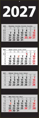 Produktbild von 2027 ADINA Viermonatskalender 92x33cm mit Tagesanzeiger in Blockform