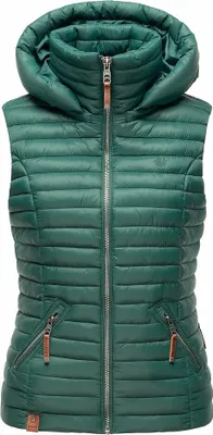 Produktbild von Navahoo Damen Weste Steppweste Kapuze Übergangsjacke Steppjacke Shadaa Ocean Green Gr. 34- XS
