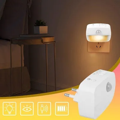 Zdjęcie produktu dla Inteligentna lampa z czujnikiem ruchu na podczerwień LED, lampa PIR do pokoju i przedpokoju.