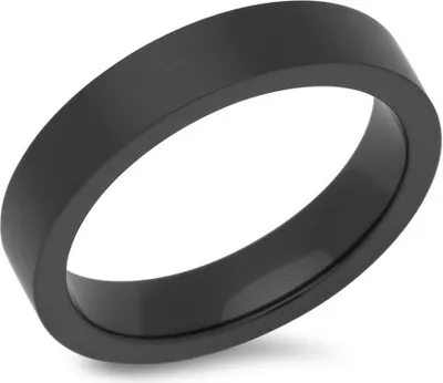 Produktbild von Schwarzer Unique Edelstahl-Ring 4,5 mm breit R9241 (Größe: 60mm)