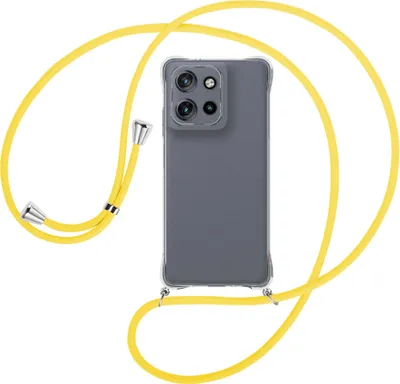 Produktbild von Handykette Backcover-Schutzhülle mit Band (Metall silberfarben) für Motorola Moto G Power 5G (2025) - gelb