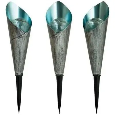 Image de Borne Solaire Design Finition Métal Craquelé Et Verre X3 - Ezsolar