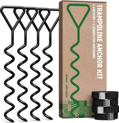 Produktbild von GardenGloss Bodenanker Trampolin Set (4 Stück) – 40cm Robuste Erdanker für Trampolin – Schraubanker zum Eindrehen zur sicheren Befestigung im Boden