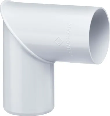 Produktbild von INEFA Regenrohrbogen 87 Grad für Fallrohr, PVC DN50 / 50mm, Weiß Verbindungsstück Dachrinnenzubehör, einfache Montage,  Germany