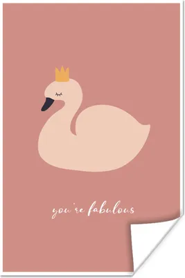 Produktbild von MuchoWow® Poster Kinder - Schwan - Krone 80x120 cm - Papierdruck