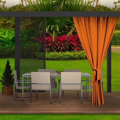 Zasłona ogrodowa 155x220cm pomarańczowa 1 szt | zasłona na taras balkon | zasłona zewnętrzna wodoodporna | zasłona na zewnątrz | zasłona do ogrodu