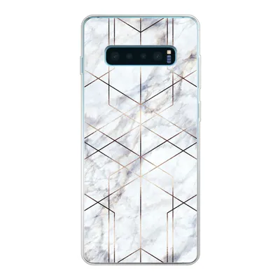 Produktbild von MuchoWow® Handyhülle Schutzhülle Hülle für Samsung Galaxy S10 Plus Marmor - Gold - Weiß Silikon Softcase Handy Hülle - Schutzhülle