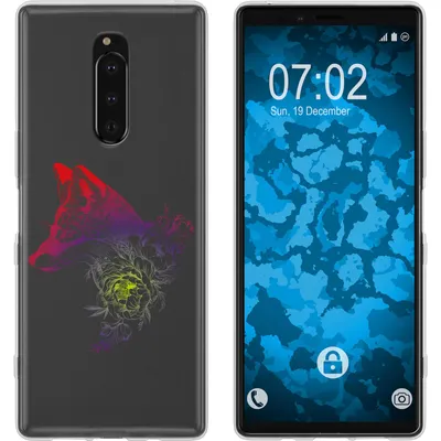 Produktbild von PhoneNatic Case kompatibel mit Sony Xperia 1 Silikon-Hülle Floral Fuchs M1-5