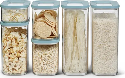 Produktbild von Mepal - Vorratsbehälter Modula 6-teiliges Set - Aufbewahrungsboxen mit Deckel - Küchenorganizer & Vorratsboxen - Stapelbar & Luftdicht - 2x 2000 ml, 2x 1000 ml, 1x 1500 ml & 1x 425 ml - Nordic Green