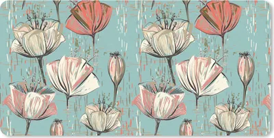 Produktbild von MuchoWow® Mauspad Mousepad Jahrgang - Blume 60x30 cm - Mousepads - Maus Mat - Pad - Mausunterlage - Nachhaltig