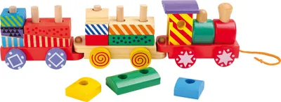 Produktbild von Holzzug Steckspiel Kunterbunt