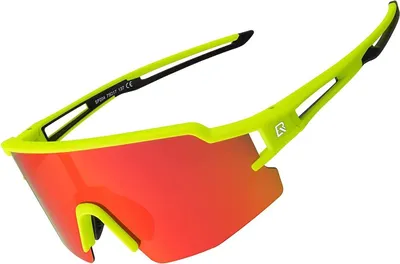 Produktbild von ROCKBROS Polarisierte Brille Fahrradbrille Sonnenbrille Männer Frauen UV400, fluoreszierendes Gelb