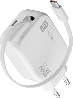 Produktbild von Cellularline Retractable Power 30W, Drinnen, AC, 0,7 m, Weiß