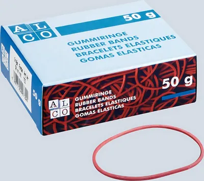 Produktbild von Gummibänder, Rot, 200 x 6 mm, Schachtel à 50 g